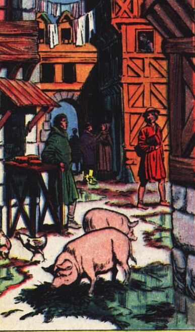 Liliane et Fred Funcken, journal de Tintin, 1959, Histoire du monde, rue au Moyen Age